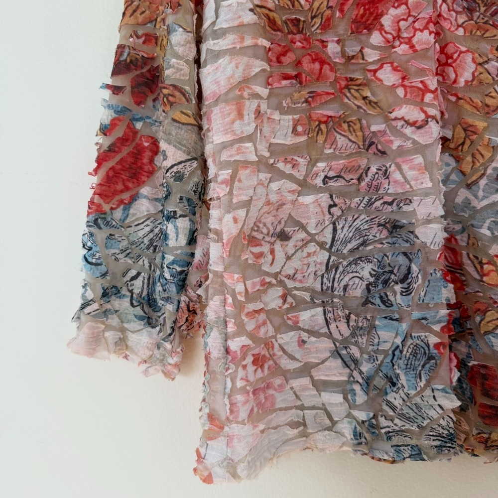 Cubism Size XL Patchwork Long Sleeve Top Multicolor Fairy Grunge Artsy Eclectic‎ - Picture 5 of 13